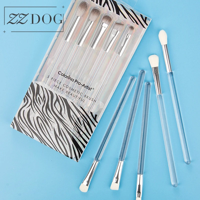 

ZZDOG 5Pcs Details Makeup Brushes Set Professional Highlight Eye Shadow Concealer Blending Eyebrow Cosmetics Tools Kit Protable