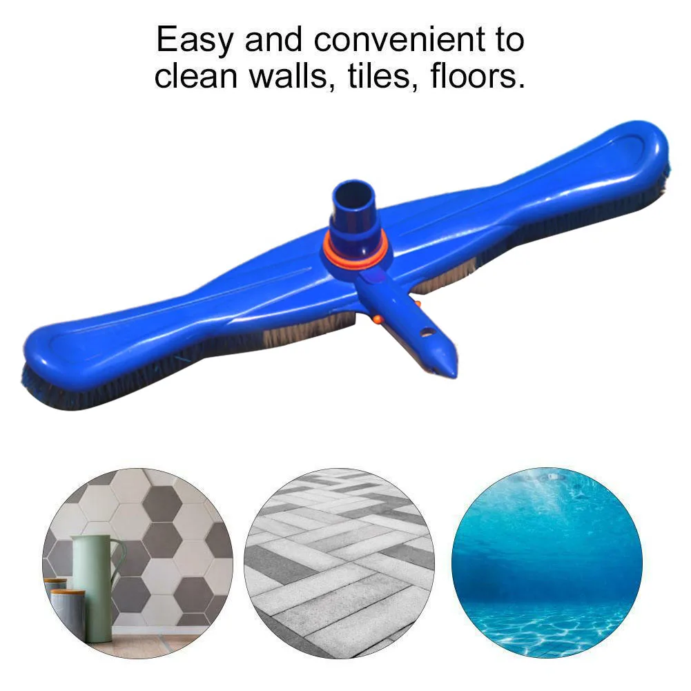 

19 Inch Sewage Suction Cleaner Tool Flexible Swimming Pool Pond Powerful Wheeled Home Professional Vacuum Head Ground With Brush