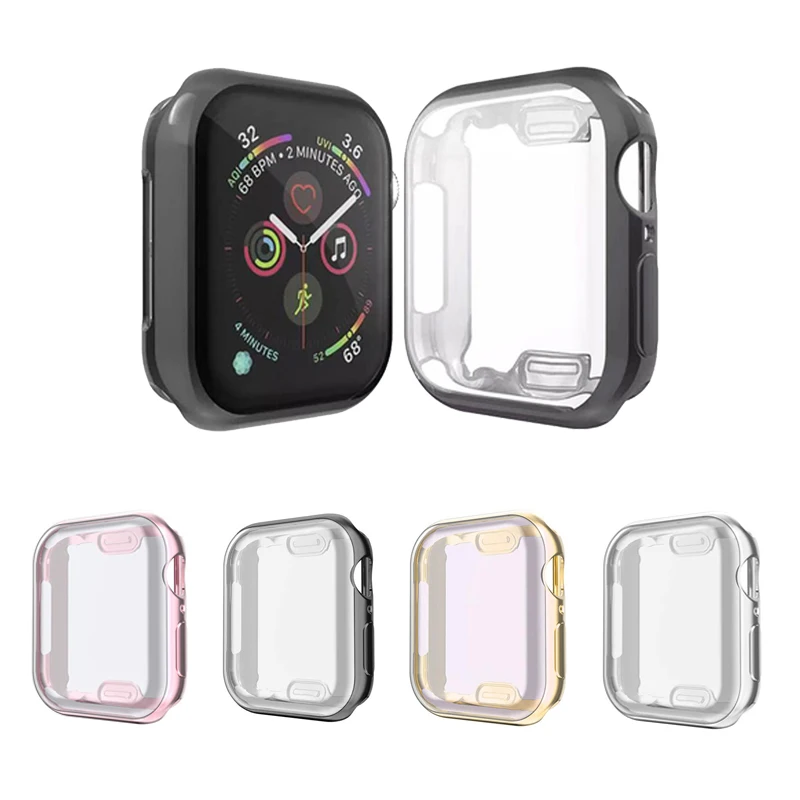 Тонкий чехол для часов Apple Watch 6 SE 5 4 3 2 1 42 мм 38 мягкая прозрачная рамка защитная