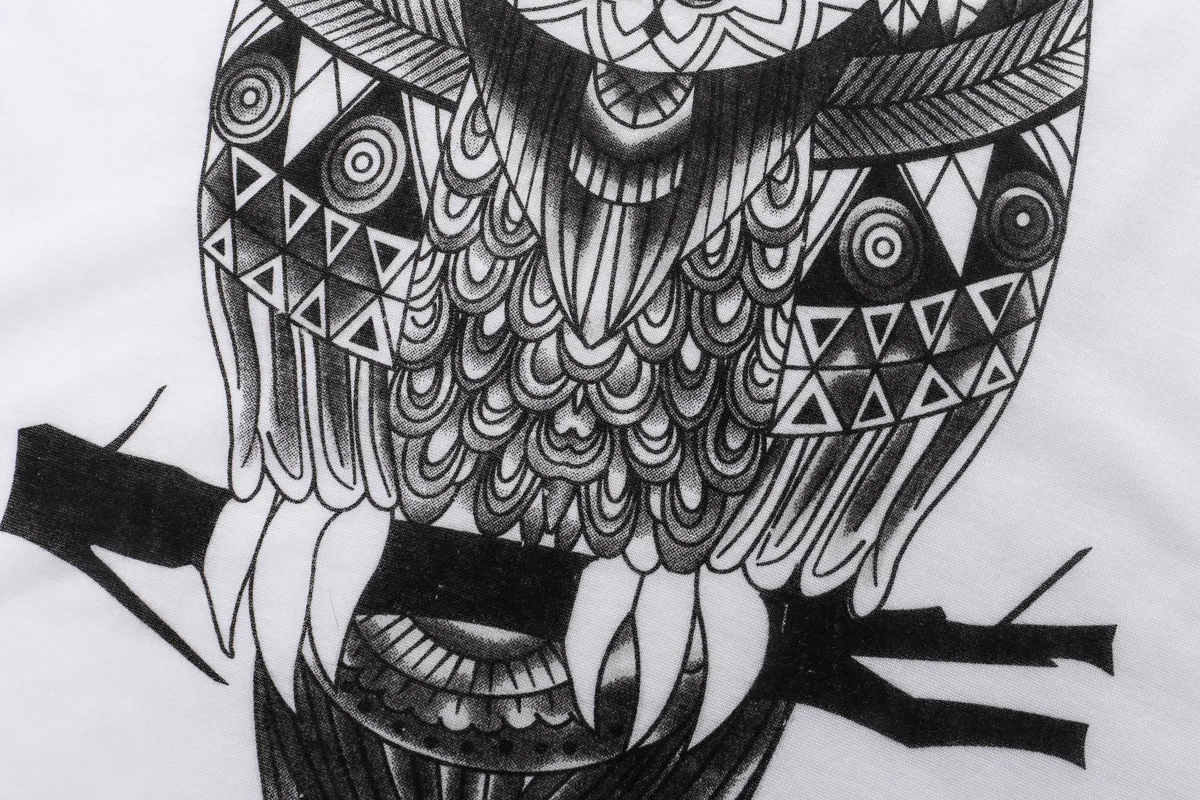 

2021 new summer fashion leisure loose big owl print dress code round collar short sleeve T-shirt coat