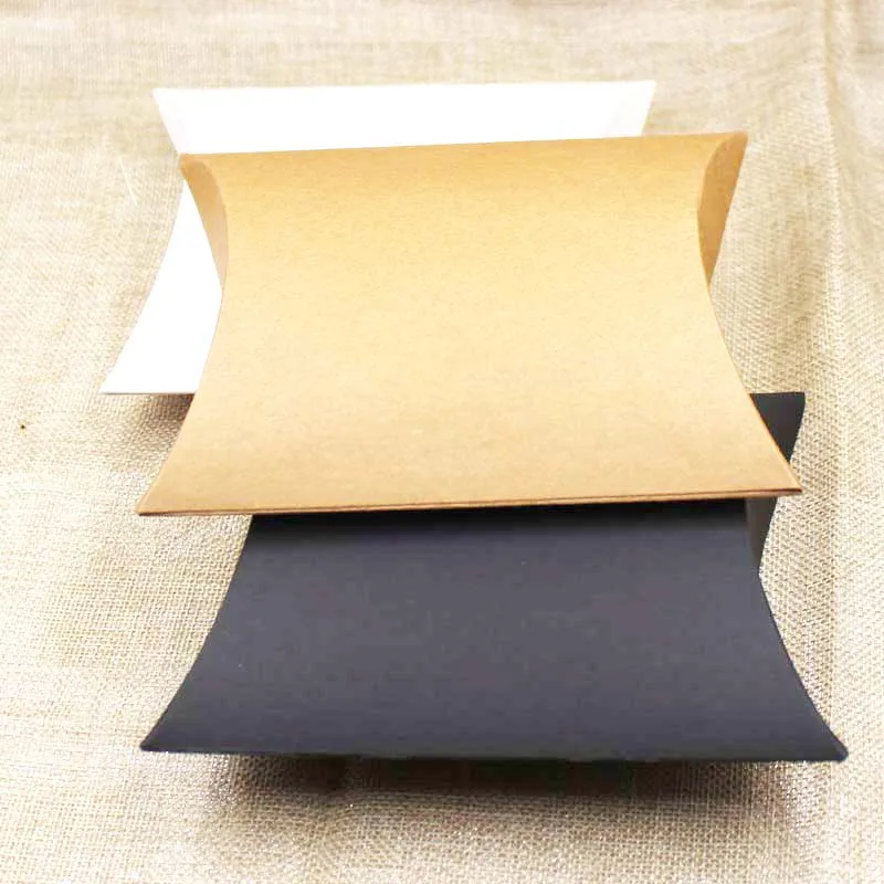 

50 pcs new style jewelry big pillow box gift box black/brown/white color gift display box for gift/candy favors/products