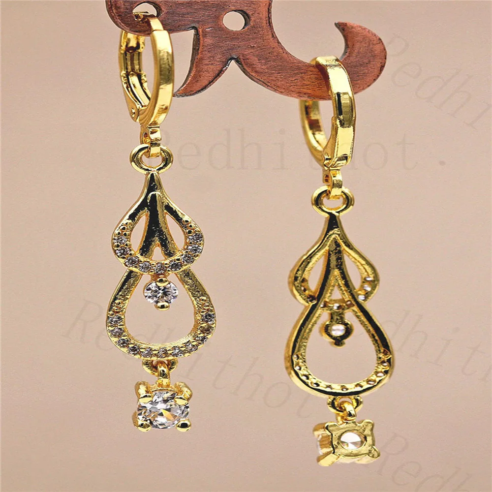Модные золотые медные циркониевые серьги-капли для женщин модные ювелирные