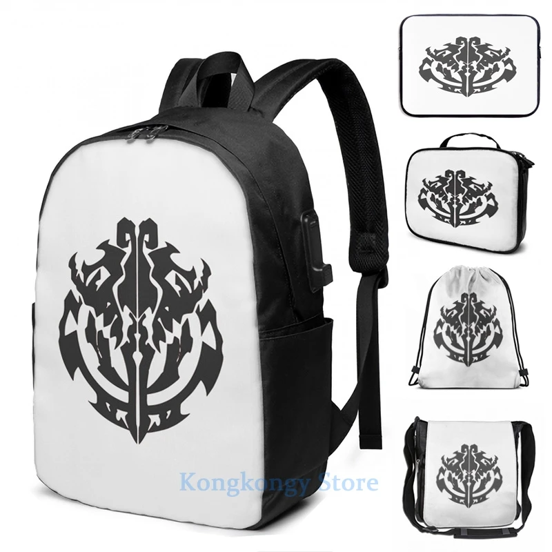 Забавный дорожный рюкзак Overlord для мужчин и женщин с графическим принтом (6) USB