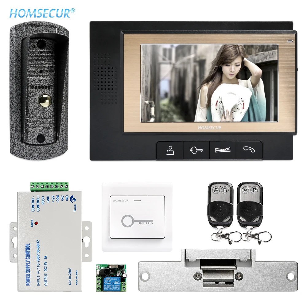 HOMSECUR 7 &quotВидеодомофон Интерком Система Вызова + IR Ночное видение для квартиры: TC041