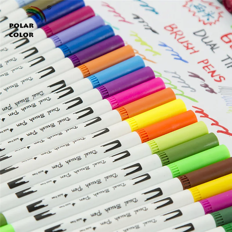 60 Цвета Двойные наконечники на водной основе кисти маркер для белой доски