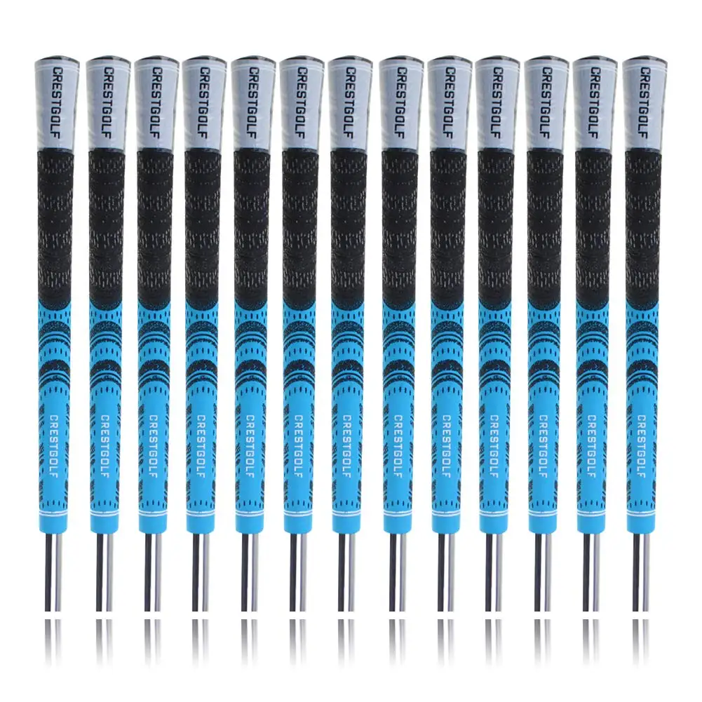 light blue Crest Гольф резиновые накладки для клуба Гольф Стандартный Размеры углерода двор, 5 цветов Гольф ручки клюшки для гольфа 13 шт./упак - Цвет: light blue