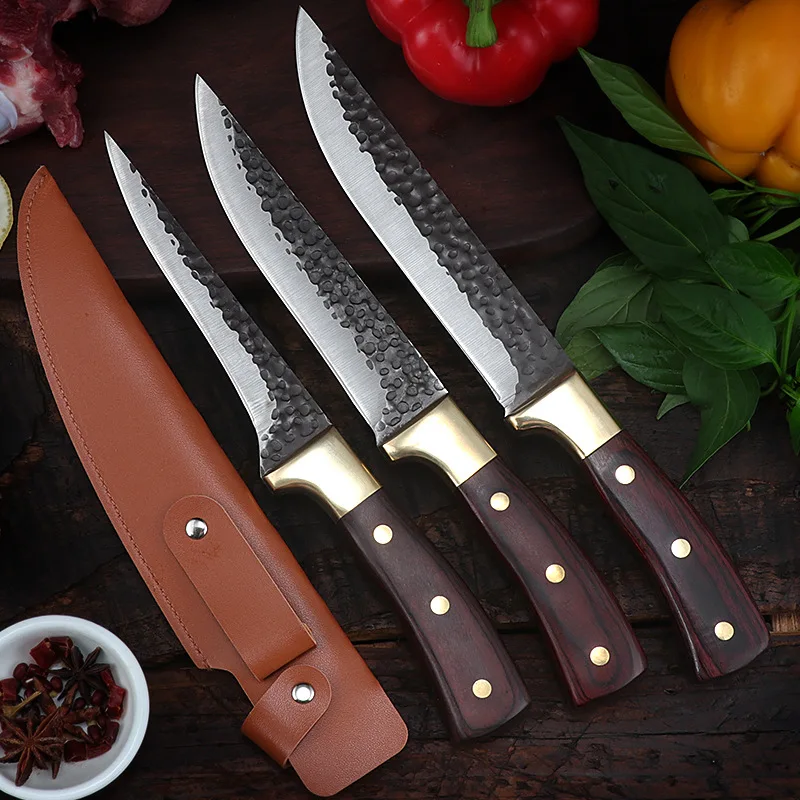 

5-5.5-7 Inch 5CR15 Stainless Steel Sharp Butcher Knife Boning Knife Slicing Knife with Knife Cover Multi-function Kitchen Knife