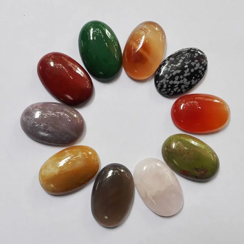 

Nature Stone Oval shape Beads Wholesale 30*20MM for jewelry making Mixed cab cabochon 10Pcs/lot Free shipping