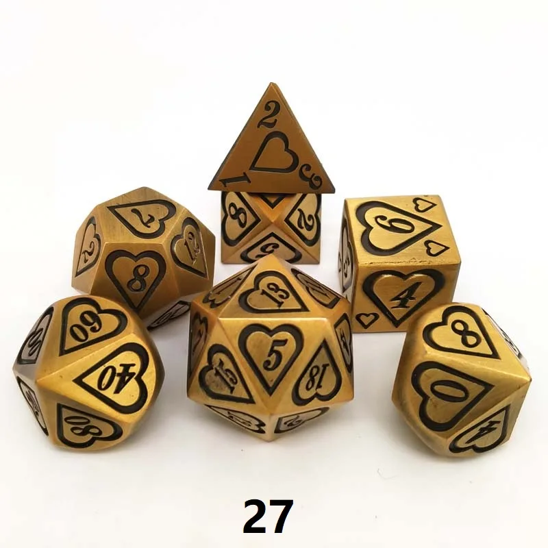 Новое поступление многогранные кубики rpg dnd 20 d6 набор Металлических Кубиков 7