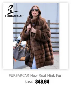 FURSARCAR, модный роскошный женский коричневый натуральный мех норки, зимний жилет для женщин, натуральный мех, женский жилет