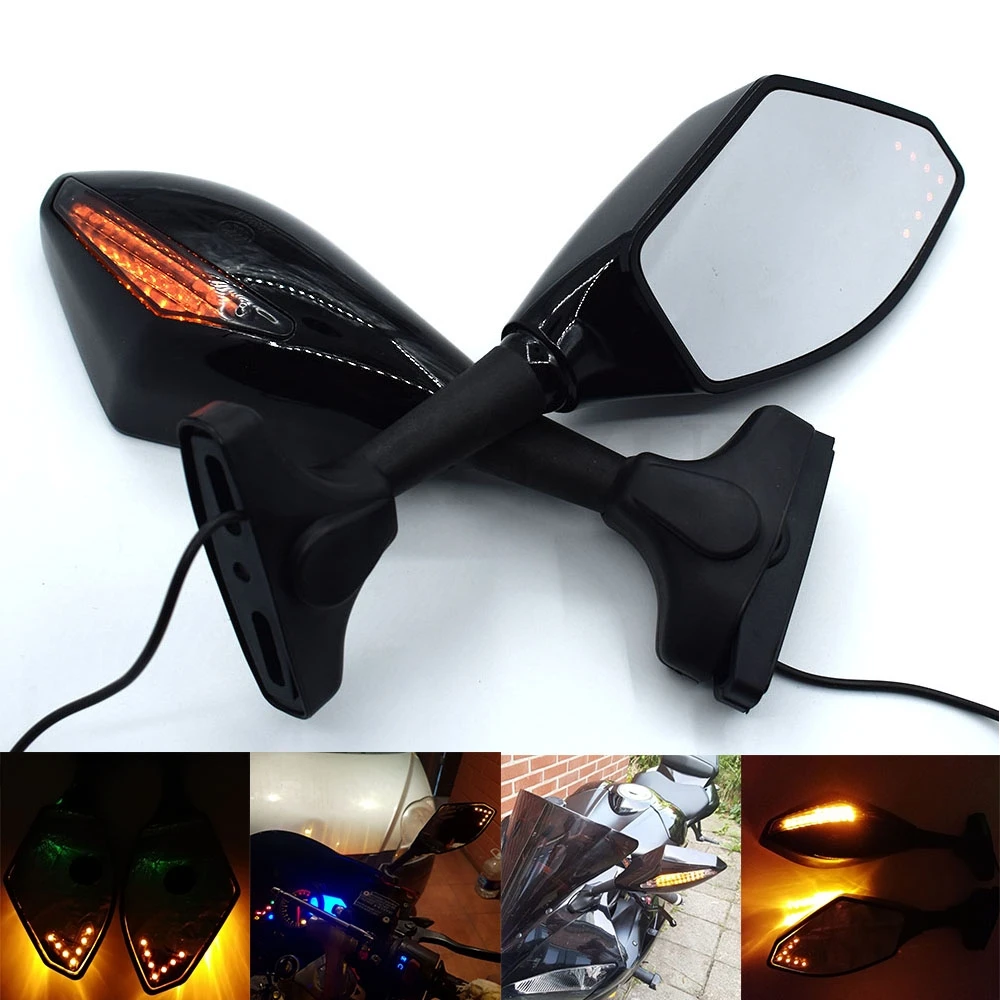Универсальный мотоцикл заднего вида боковое Крыло зеркала w/светодиодный
