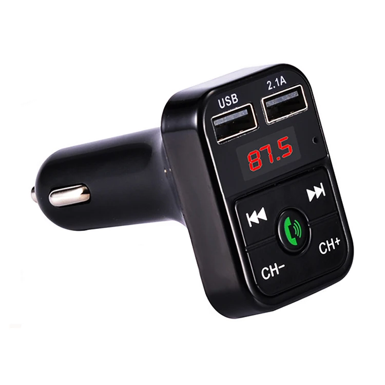 Black Bluetooth беспроводной прикуриватель дисплей автомобильное зарядное устройство адаптер двойной USB порт громкой связи fm-передатчик автомобильный комплект mp3-плеер - Тип штекера: Black