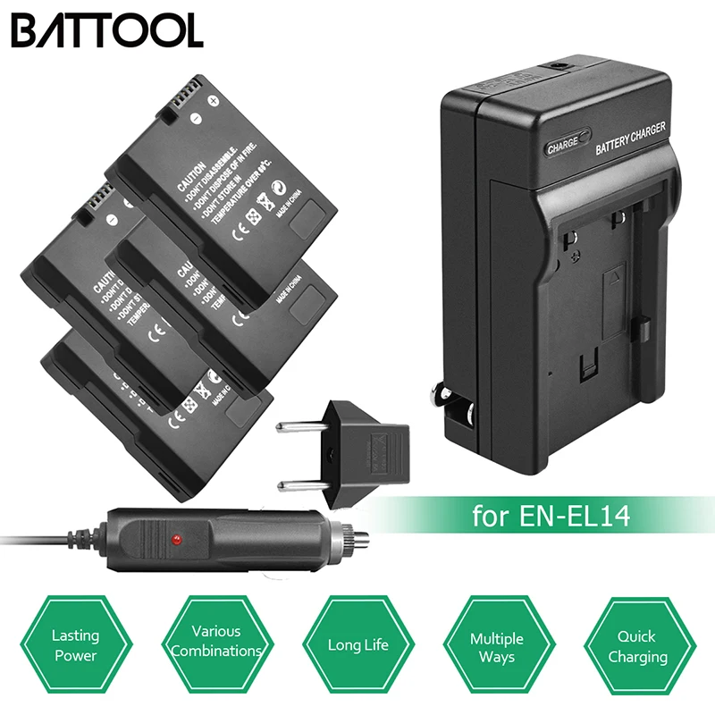 4X ENEL14 EN EL14 аккумуляторная батарея + зарядное устройство для Nikon P7200 P7700 P7100 D5500 D5300