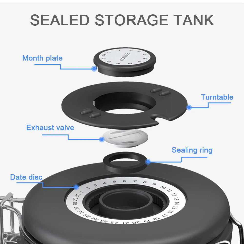 

Airtight stainless steel moisture-proof coffee storage container, which can store coffee beans