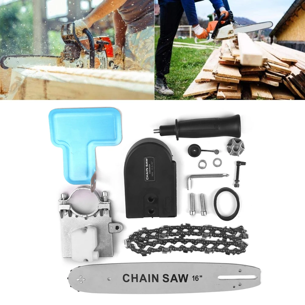 

Chain Saw Attachment Converter Adapter 16 Inch For 100mm Electric Angle Grinder Woodworking Tools 2021 New