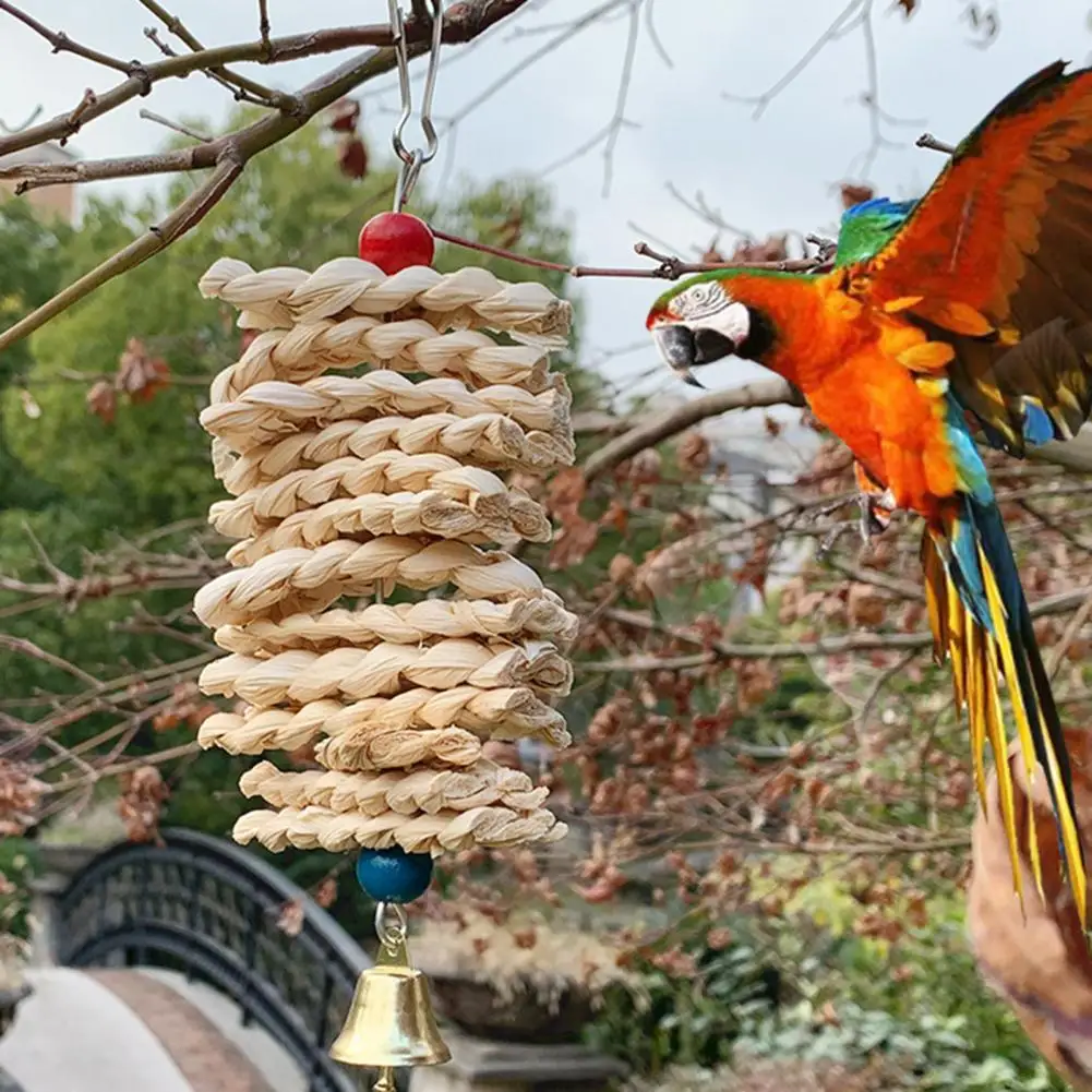 

Birds Toy Parrot Swing Hanging Entertainment Straw Bite-resistant Pet Toy for Bird Hanging Toy Pet Supplies