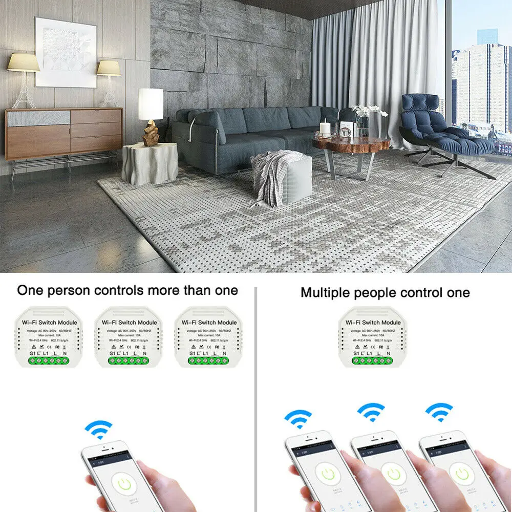 

Wi-Fi Switch Module Smart Switch Interruptor Wifi Switch Module Switch Smart Home Breaker Module Home Automation