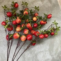 simulated pomegranate 3 branch 7 fruits home decoration artificial flower high grade artificial foam fruit fake plants