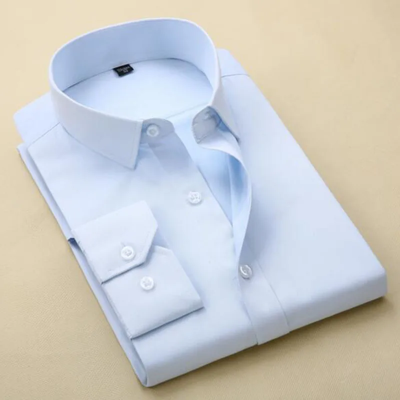 Мужская однобортная рубашка с отложным воротником и длинным рукавом | одежда