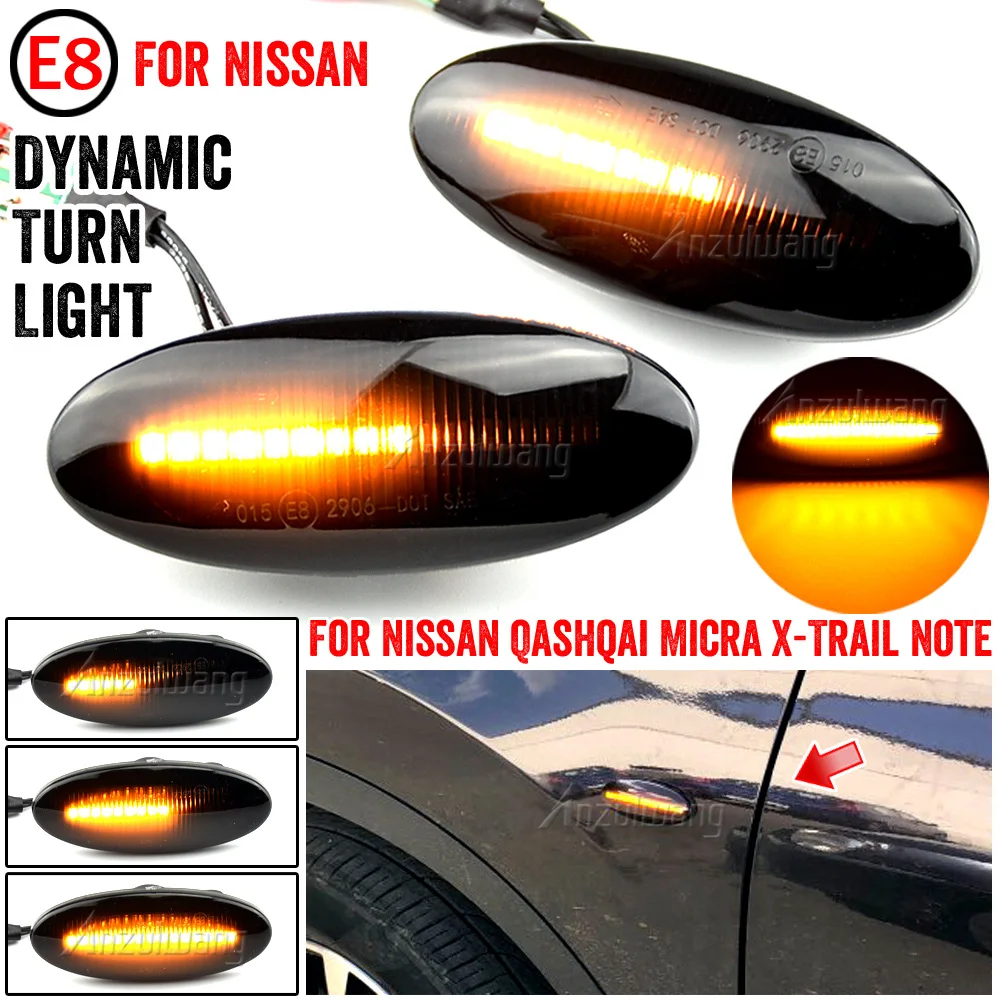 

Для Nissan Qashqai Dualis Juke Micra March Micra CUBE EVALIA Note X-Trail LEAF Dynamic LED Side Marker указатели поворота