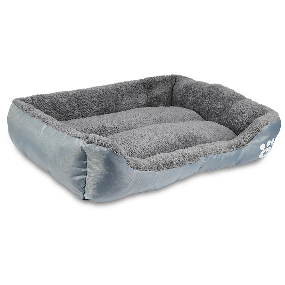 Pet Dog Bed Cushion House Mat Ultra-soft Paw Print Water-resistant Dog Cat Warm Bed Fits Most Pets Warm Dog Blanket Winter Beds