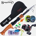 Рыболовная катушка Sougayilang, телескопическая, 7,1 фута, 7 + 1 шарикоподшипник,: 1, леваяправая рука, комплект для заброса приманки, с переносным чехлом