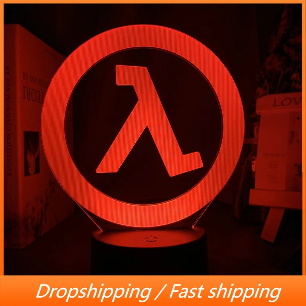 Половина Жизни Логотип ночника для игровая комната настенные декоративные