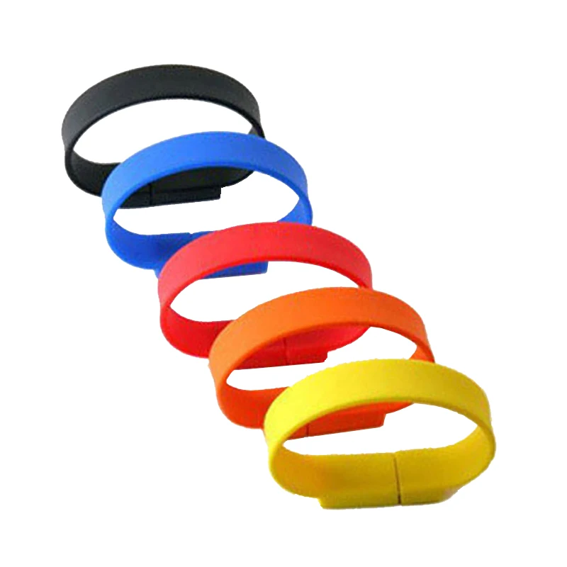 100 штук без логотипа силикагель браслет USB оболочка им подходит для запястья