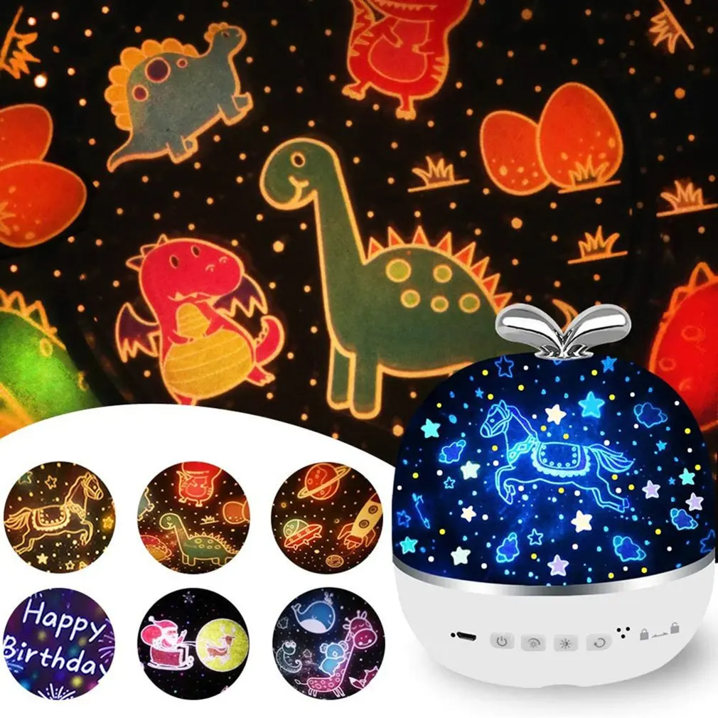 

Starry Sky Star Night Light LED USB Projector Projection Lamp for Birthday Decoration Romantic Gift w/ 4 sets of Projector Film