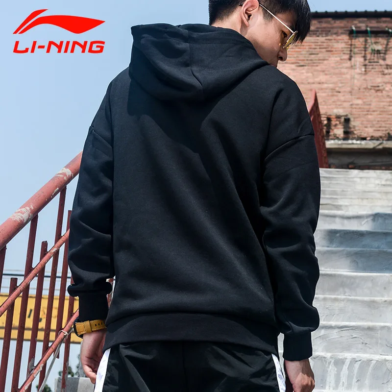 Li-Ning, мужские худи для танцев, 65% хлопок, 35% полиэстер, удобные спортивные топы, толстовки, AWDP497 MWW1596