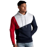 mens patchwork hooded sweatshirt hoodies clothing casual loose fleece warm streetwear male fashion autumn winter outwear