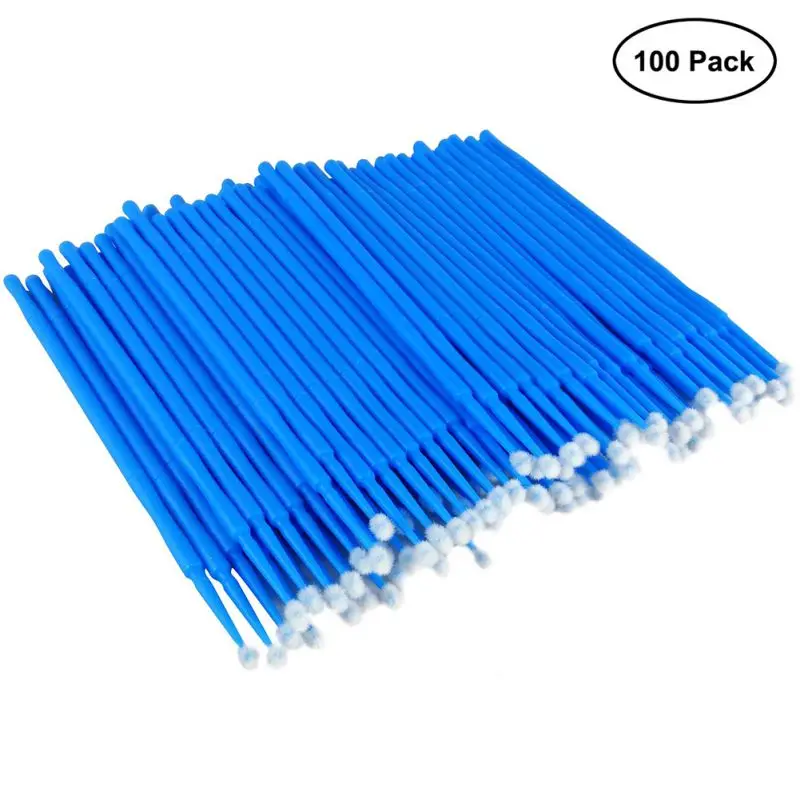 

100pcs 2.5mm Disposable Micro Applicator For Automotive Paint Chip Repair Car Gap Cleaning Blue New