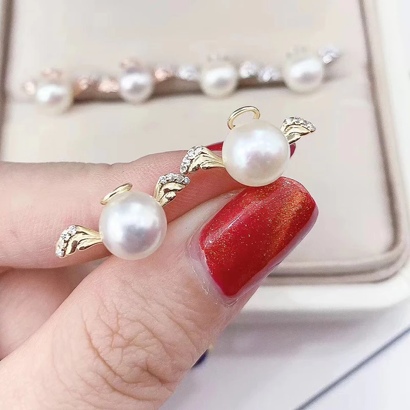 

YIKALAISI 925 Sterling Silver Jewelry Pearl Earrings 2020 Fine Natural Oblate Pearl jewelry 8-9mm Earrings For Women wholesale