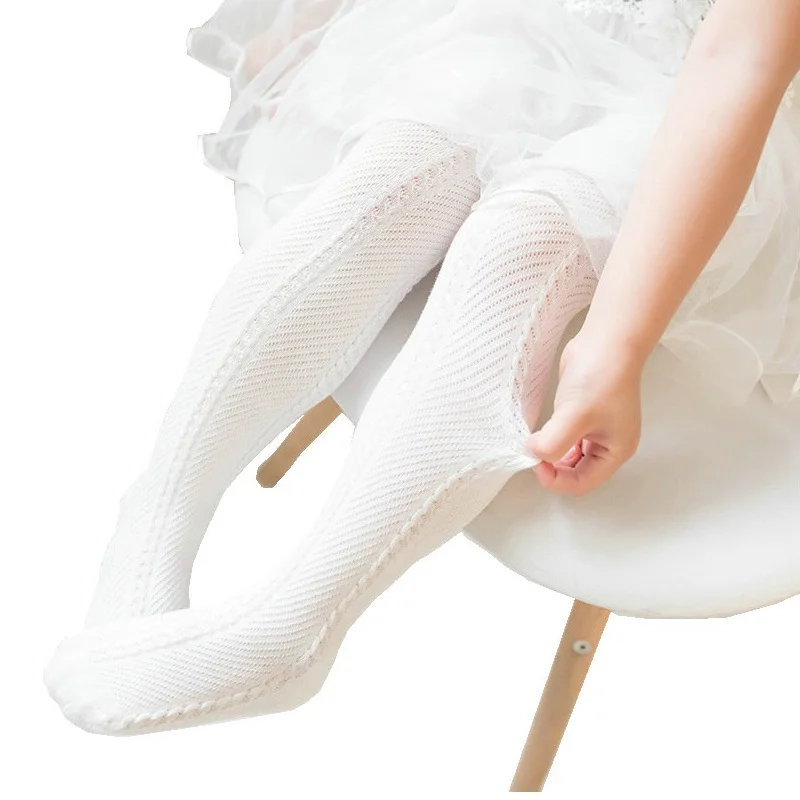От 0 до 6 лет Сезон весна-лето Детские колготки в тонкую сетку для девочек белые