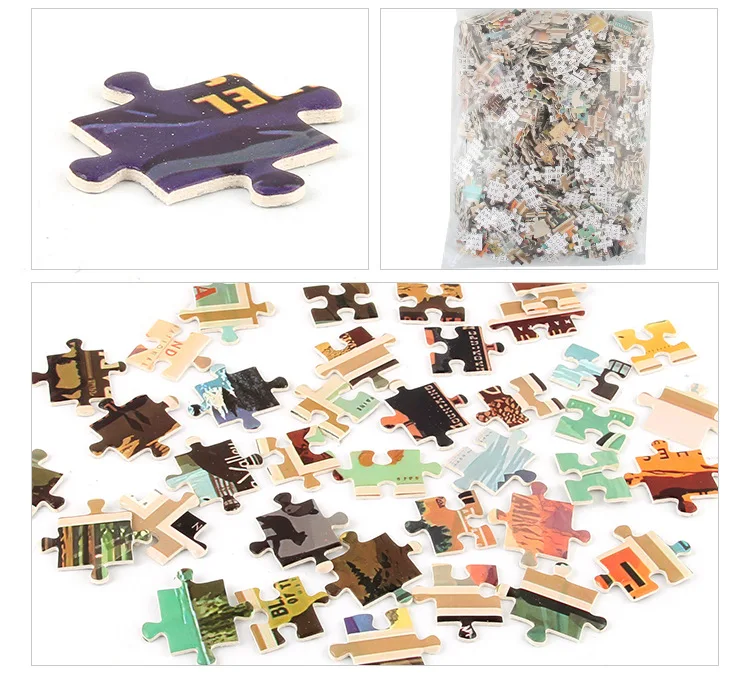 

1000 Pieces Jigsaw Puzzles National Park Signs Assembling Puzzles Toys For Adults Kids upset Paper Puzzles Educational Toys