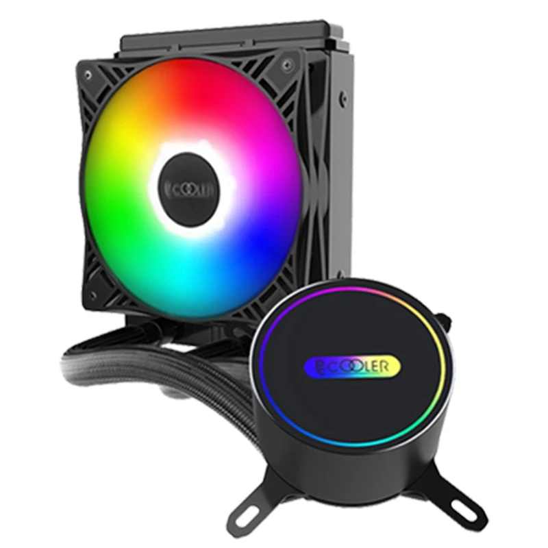 

PCCOOLER Silent Water Cooling Head, Enhanced Water Cooling Row, Anti-Leakage Water Cooling Tube, Suitable for and AMD