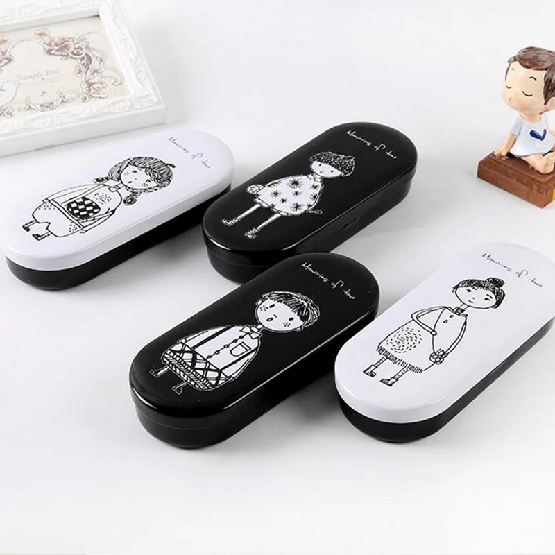 Новый мультяшный милый Футляр для очков девушек Чехол чтения Женский комплект