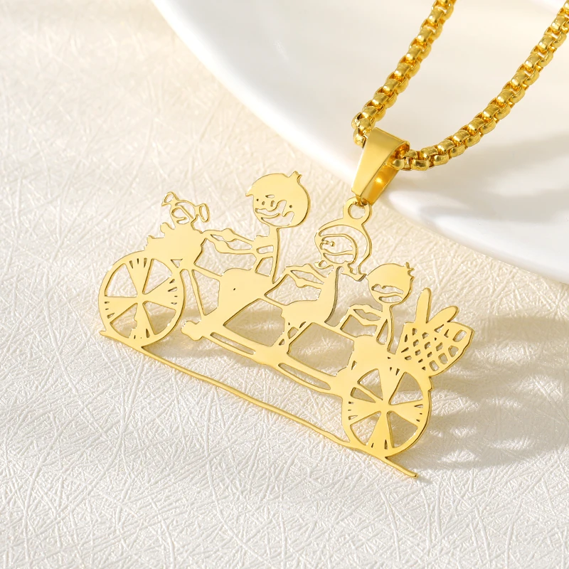 Ожерелье из нержавеющей стали для рисования детей персонализированное ожерелье