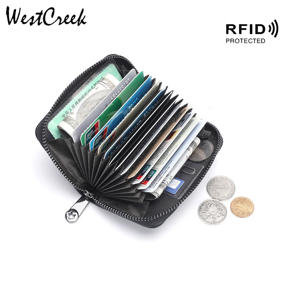 WESTCREEK бренд RFID бумажник из натуральной кожи женская кредитница визитница