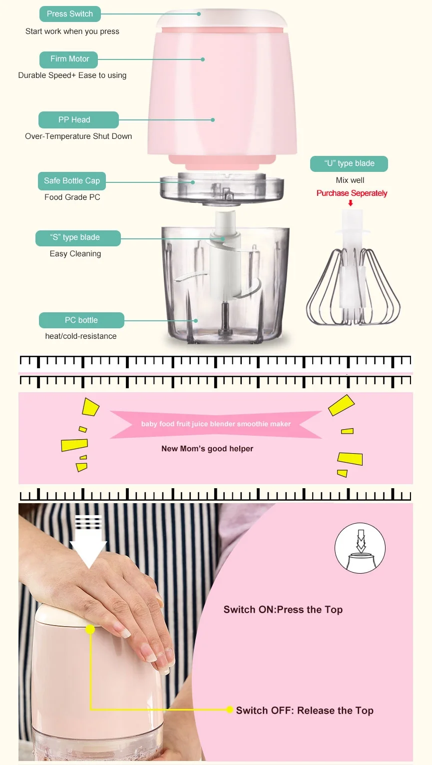 Портативный блендер Кухонный комбайн для рисовой пасты фруктовой грязи | Бытовая