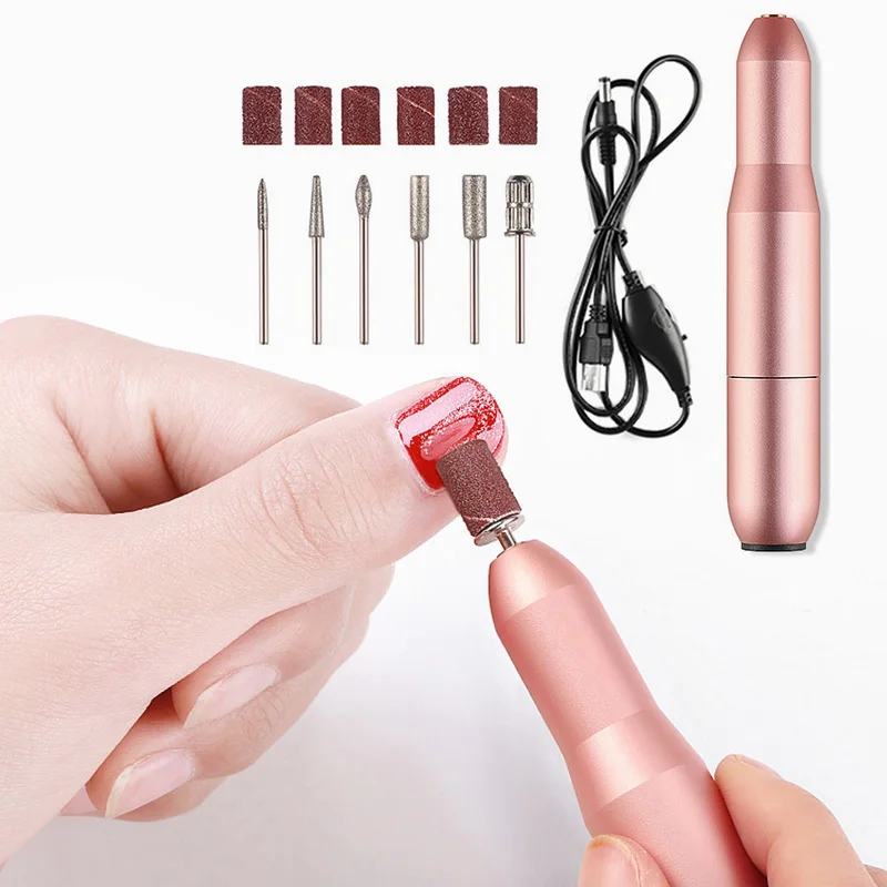 

20000RPM USB Electric Nail Drill Machine 2 Way Rotate Mini Nail Drill Kit Manicure Pedicure Gel Remover Portable Nail Drill Pen