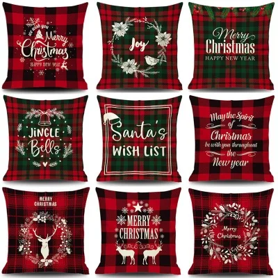 Бесплатная доставка Новый чехол для дивана в клетку Рождественская