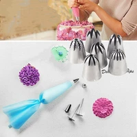 cream nozzles 6 piece set russia stainless steel butter decorating mouth nozzle for cake decoration cake tools baking tools