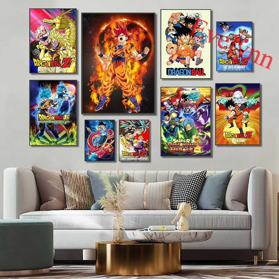 

Japan Anime Dragon Ball Poster Goku Cartoon Art Painting Children Room Decor Modern Living Room Decor Canvas Wall Art Prints