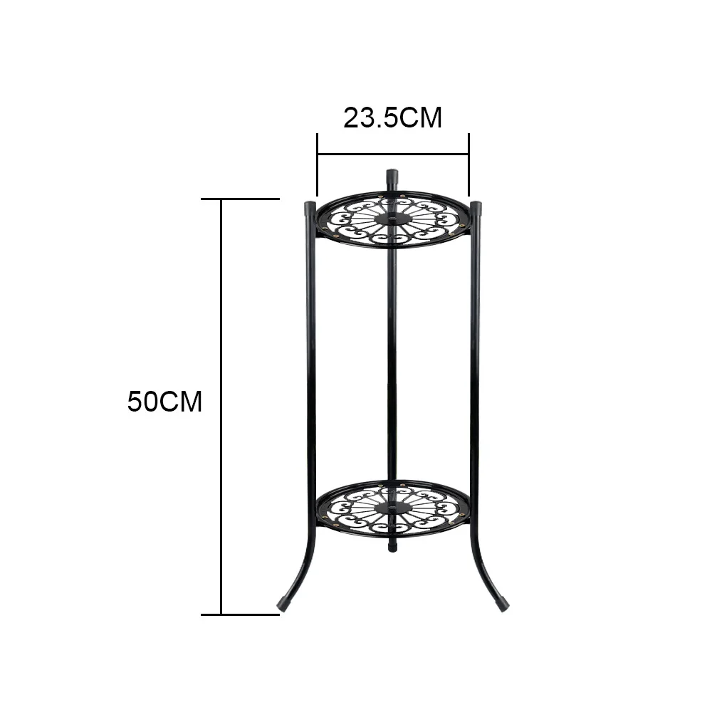 

Double-layer Iron Frame Flower Basket Rack Home Living Room Storage Organizer Metal Splicing Balcony Flower Pot Stand