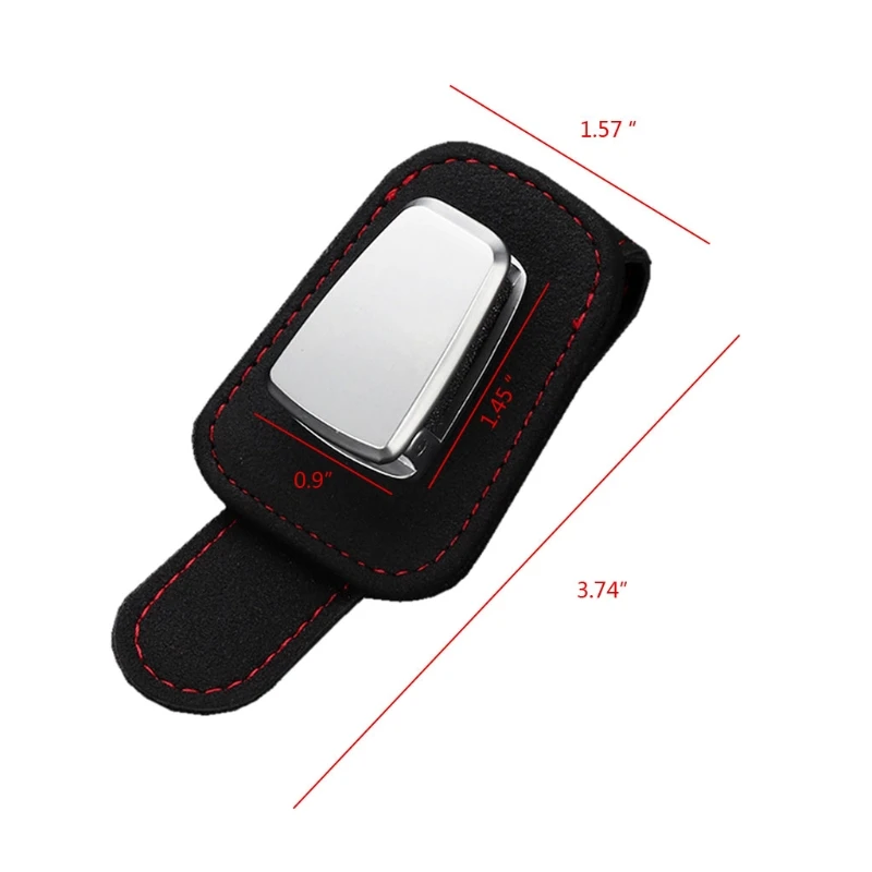 

Portable Car Glasses Cases Ticket Card Clamp Car Sun Visor Sunglasses Holder PU