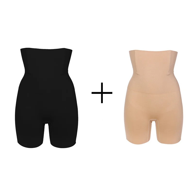 skin-black High Waist Trainer Shaper Tummy Control Panties Hip Butt Lifter Body Shaper Slimming Underwear Modeling Strap shapewear - Цвет: skin-black