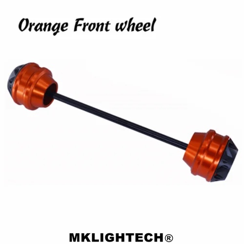 Mklighttech CNC Модифицированная Передняя и задняя вилка для мотоцикла, осевые ползунки, Защитная крышка для DUCATI Multistrada 620 2003-2006 - Цвет: Orange front wheel