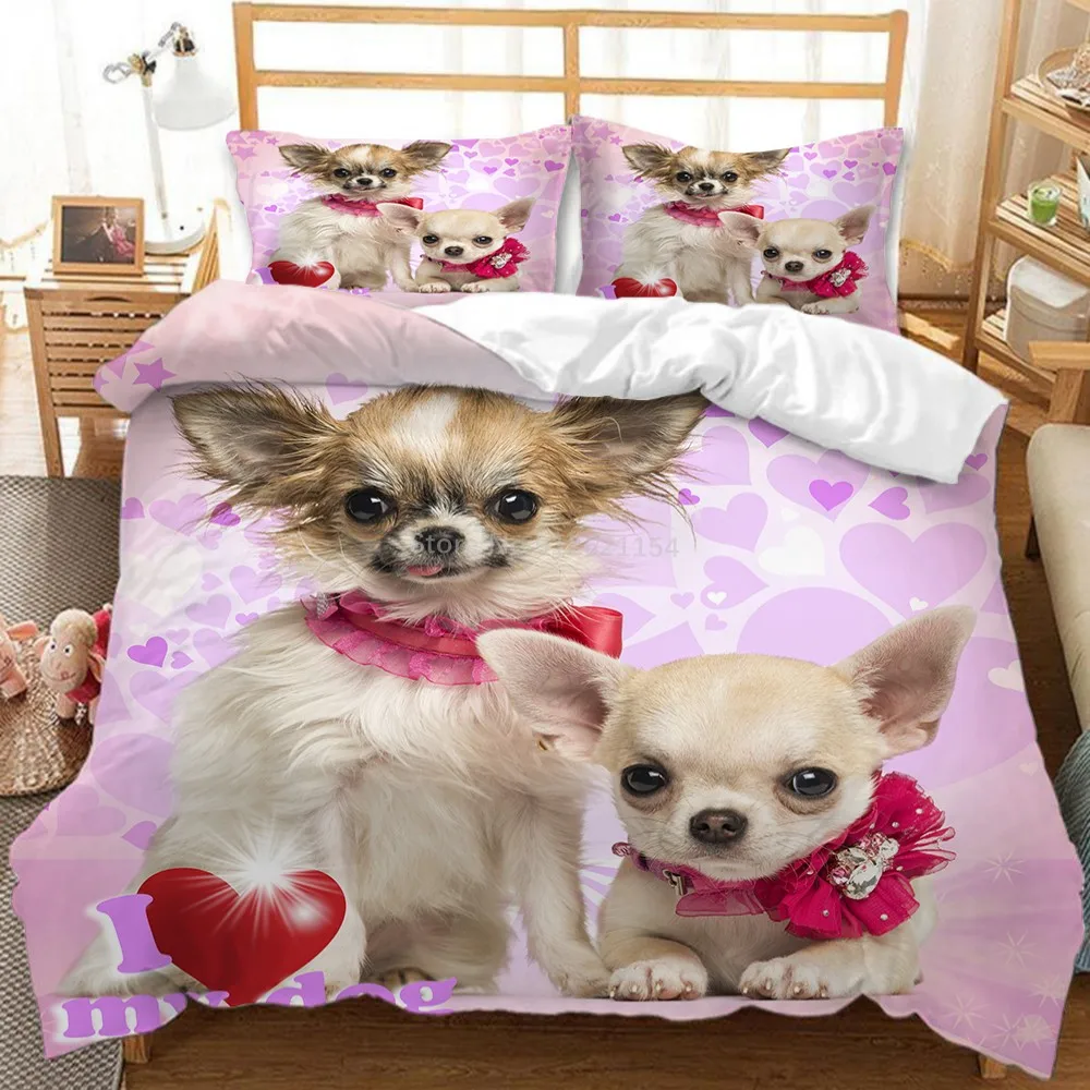 

Pet Dog Set 3D Cartoon Anime Print Bedding Set Duvet Covers Pillowcases Bedding Sets Bedclothes Bed Linen