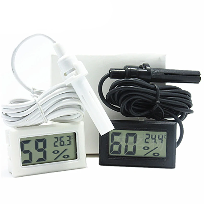 

Mini LCD Digital Thermometer Hygrometer Temperature Indoor Convenient Temperature Sensor Humidity Meter Gauge Instruments Cable